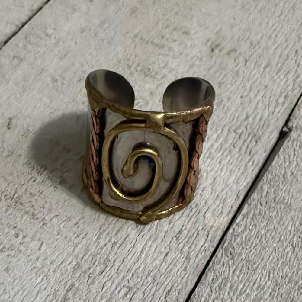 Gold and Silver Cuff Ring